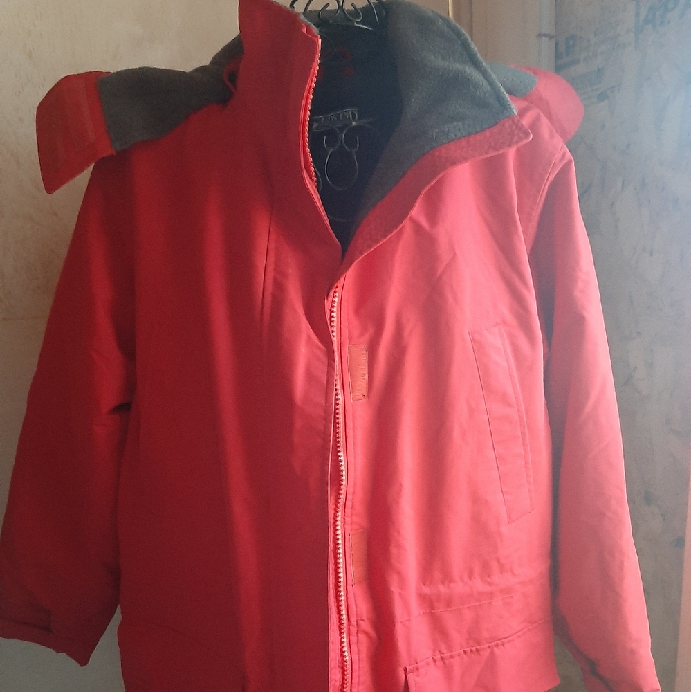 Lands' End Red Jacket Detachable Hood
